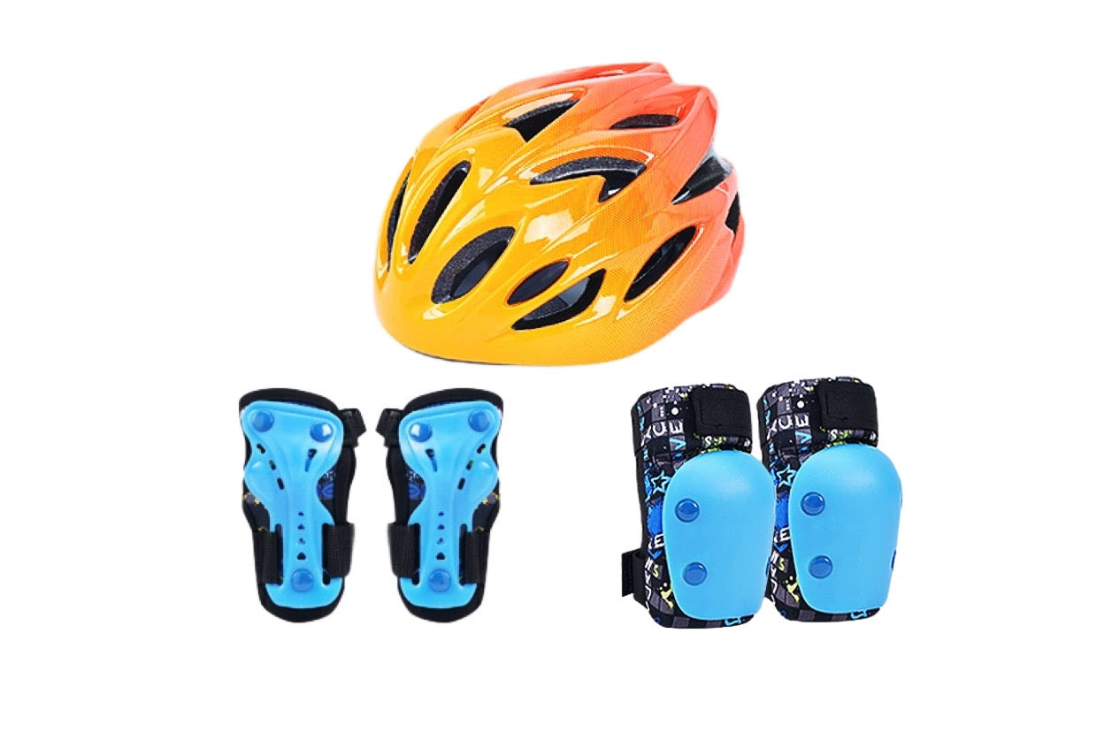 bike helmet and knee pads FIODAY Toddler with Elbow Set with DIY Stickers Strider Safety Kit contains a Child Chakra Helmet in the color of your choice Safety Cycling Protective Gear Set: