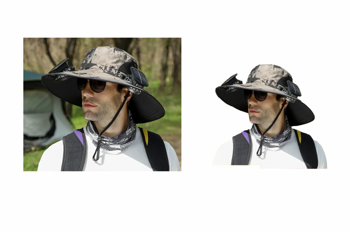 Solar Dual-Fan Hat for Summer Riding & Fishing
