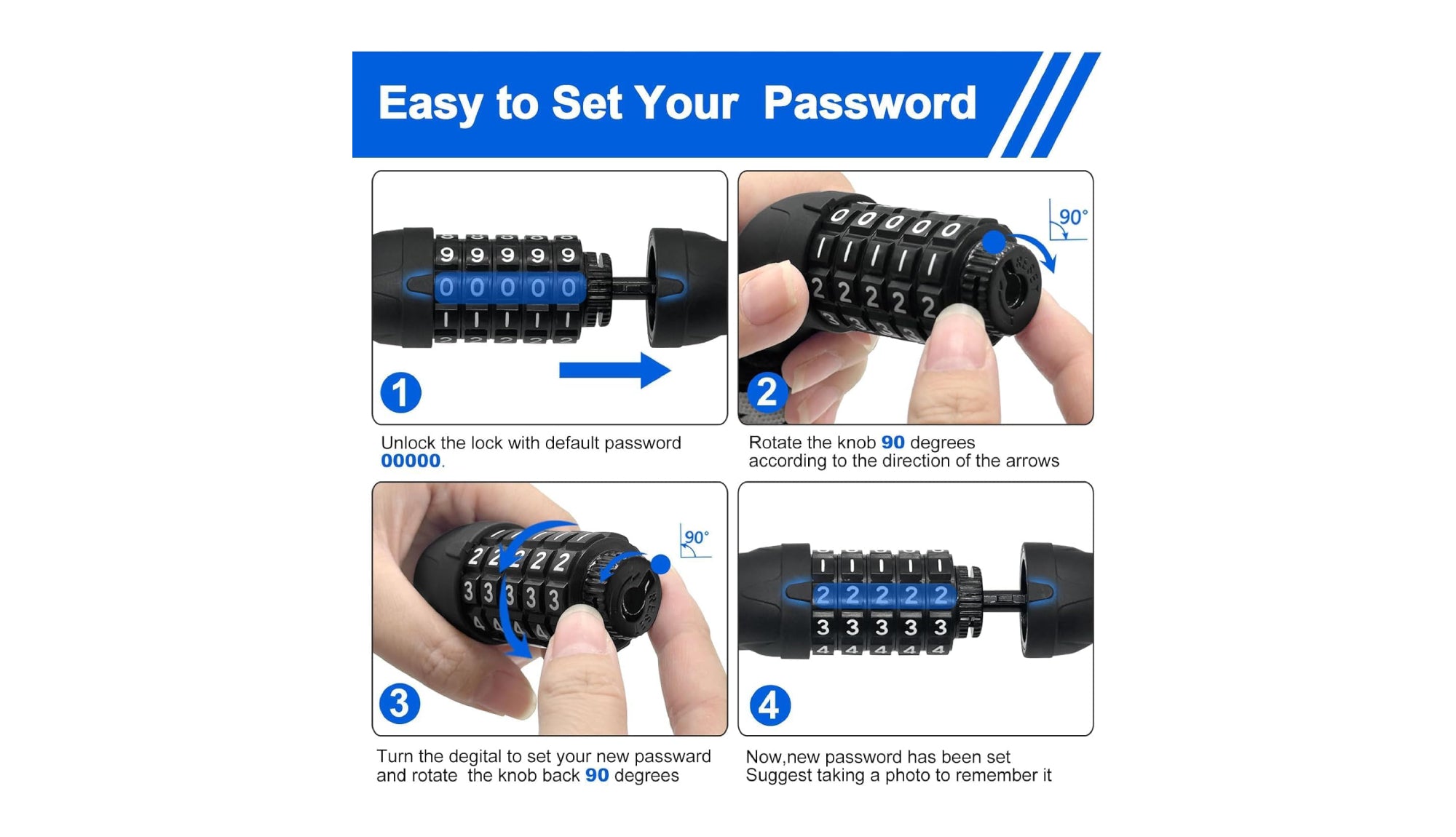 BeeCool Bikes 5-Digit Combo Ebike Lock