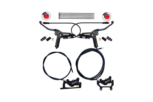 Upgraded 4-Pistons E-Bike Electric Power-Off Hydraulic Brake Set 1 Pair