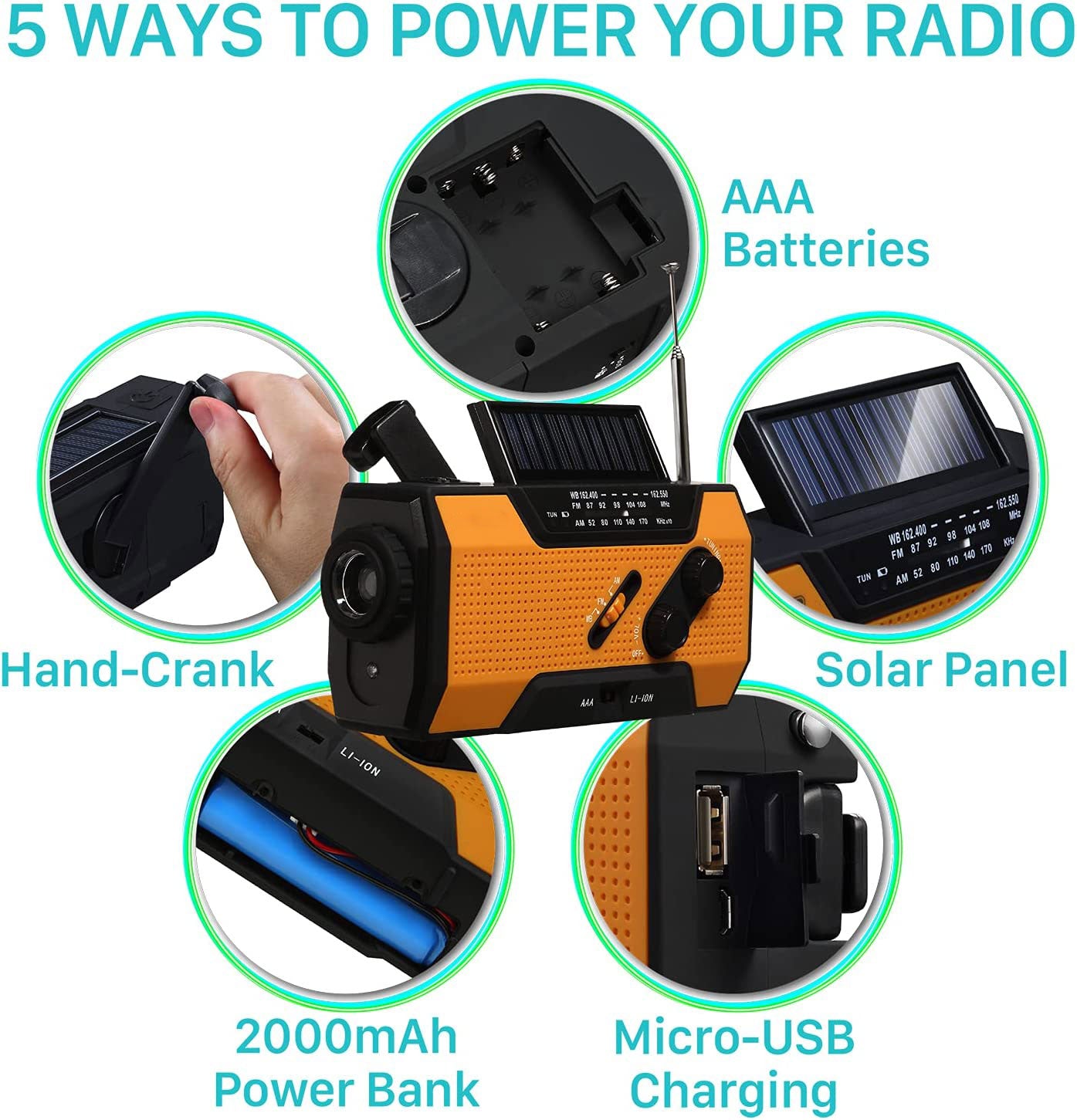 Multifunction Outdoor Crank - Radio/Power Bank/Flash Light