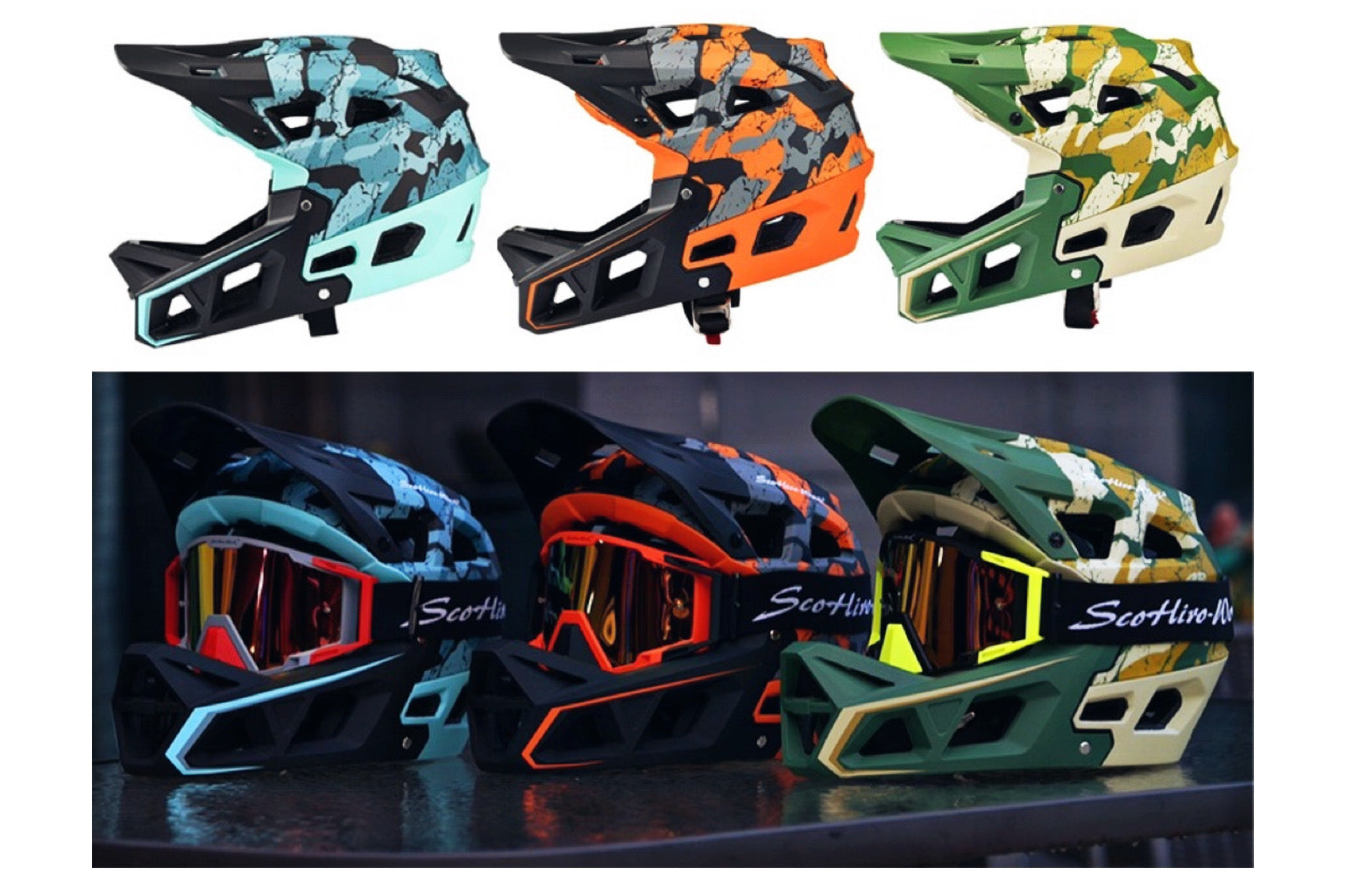 bfull face mountain bike helmet under 30 Full Face Mountain Bike Helmet for Men & Women With Goggles