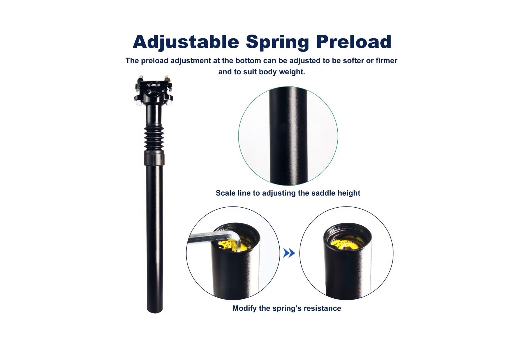 Pathfinder Series Adjustable Seat Post Shock Absorber