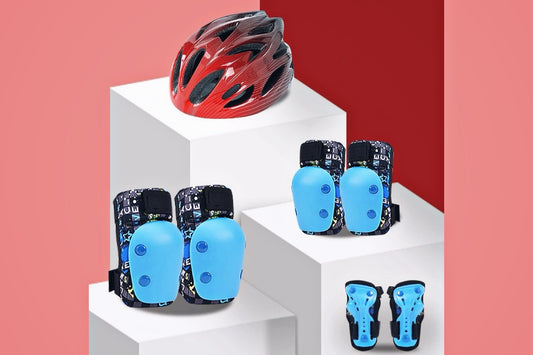 Safety Cycling Protective Gear Set: Helmet + Knee Pads (Included)