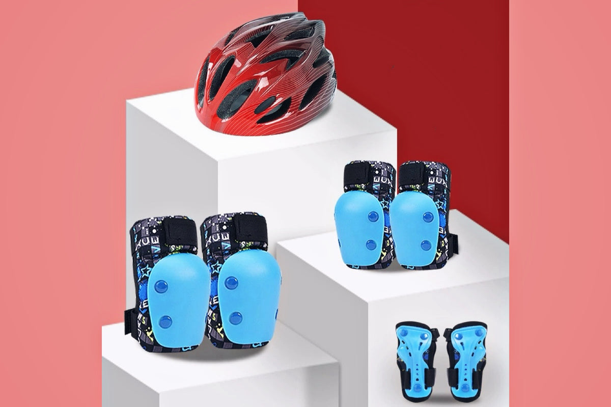 Teenager Safety Cycling Protective Gear Set: Helmet + Knee Pads (Included)