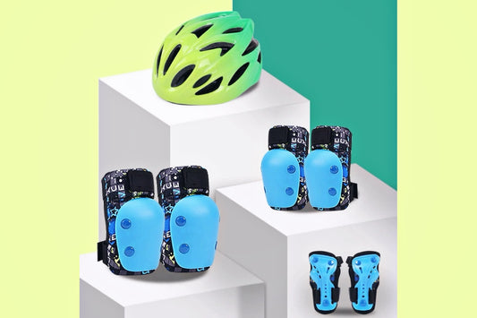 Safety Cycling Protective Gear Set: Helmet + Knee Pads (Included)