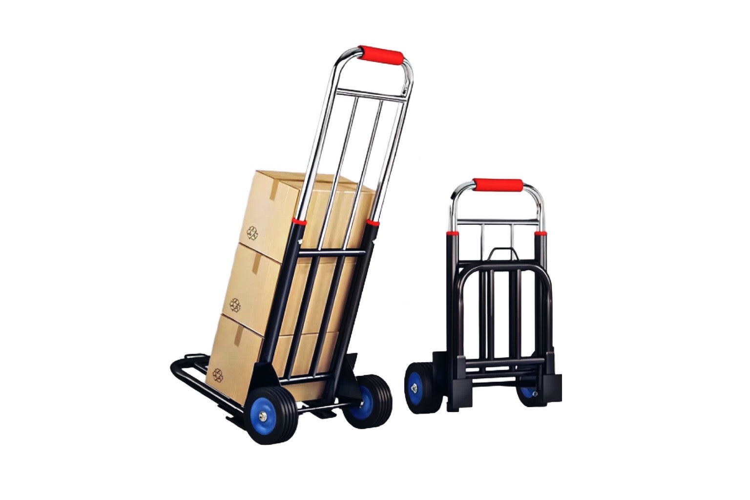 Heavy-Duty 165 Pound (lb) Capacity Aluminum Folding Hand Truck (Ebike Linkage Included)