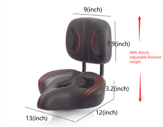 Wide E-bike Seat with Back Rest