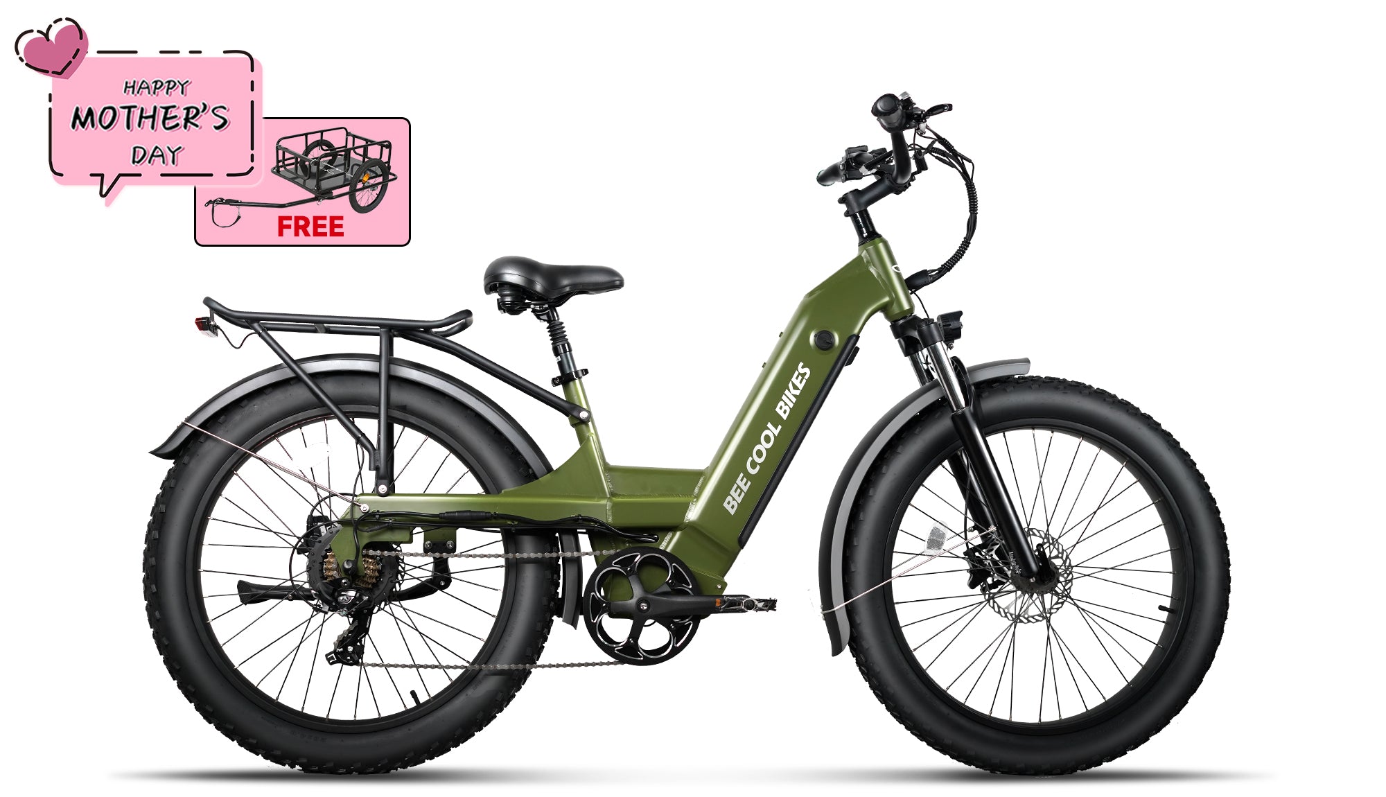 BeeCool Bee Pathfinder Step-Thru E-Bike | Full Suspension Long Range