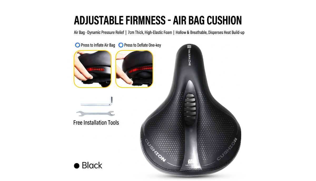 Adjustable Inflatable Dynamic Pressure-Relief Bicycle Seat Saddle